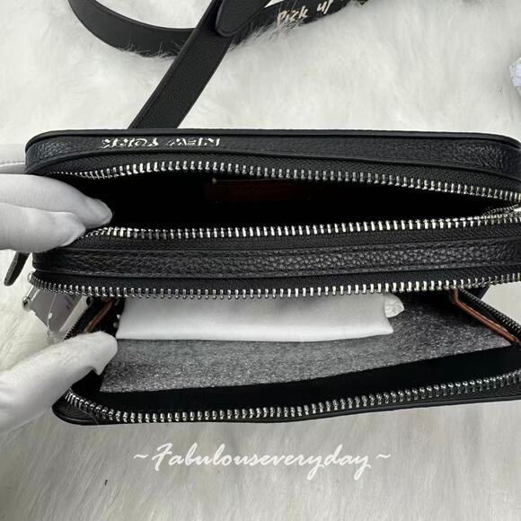 Coach Charter Crossbody Bag 19 With Sketch Print In Leather/Black + Pouch CAM96 - Picture 6 of 7